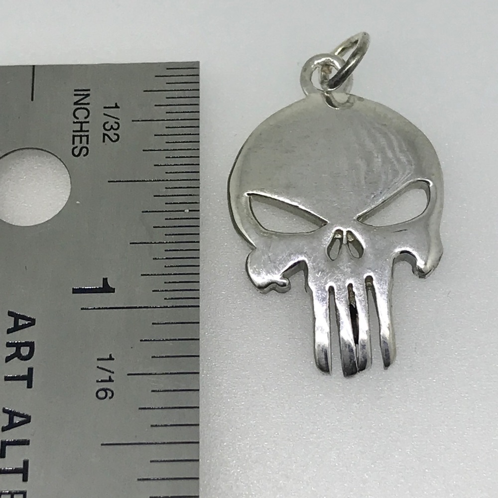 NWT heavy SS .925 skull pendant handmade - Picture 6 of 6